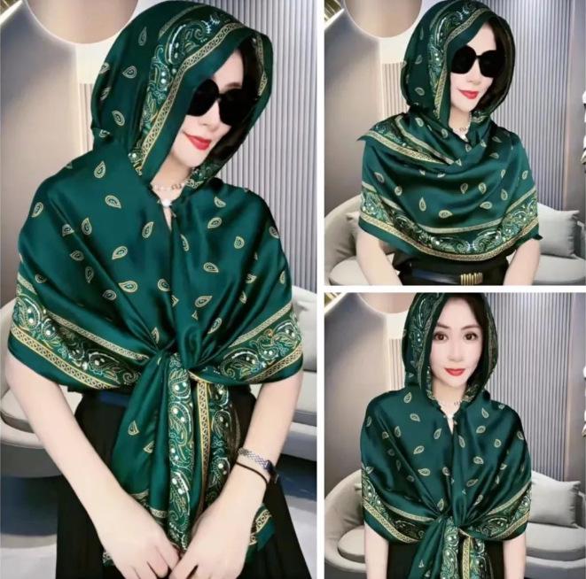 Gardenia Brocade Women's Versatile Scarf: Decorative Shawl, Sun Protection, Beach Towel
