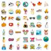 100 Small Size Qing Series Animal Mix And Match Graffiti Stickers Decorative Stickers