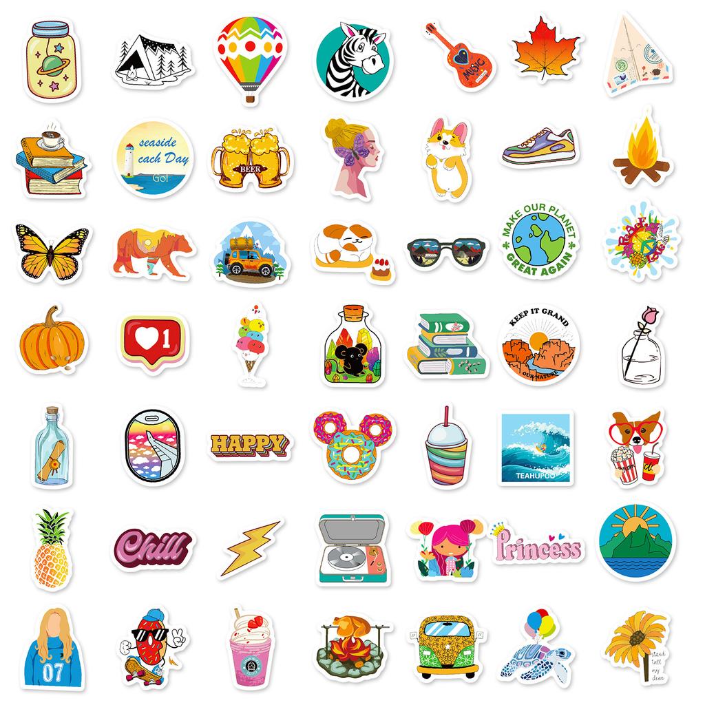 100 Small Size Qing Series Animal Mix And Match Graffiti Stickers Decorative Stickers