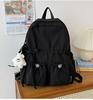 Schoolbag Niche Design Pleated Backpack Women Travel Lightweight Cute Bow Schoolbag Junior High School Girls College Student Backpack
