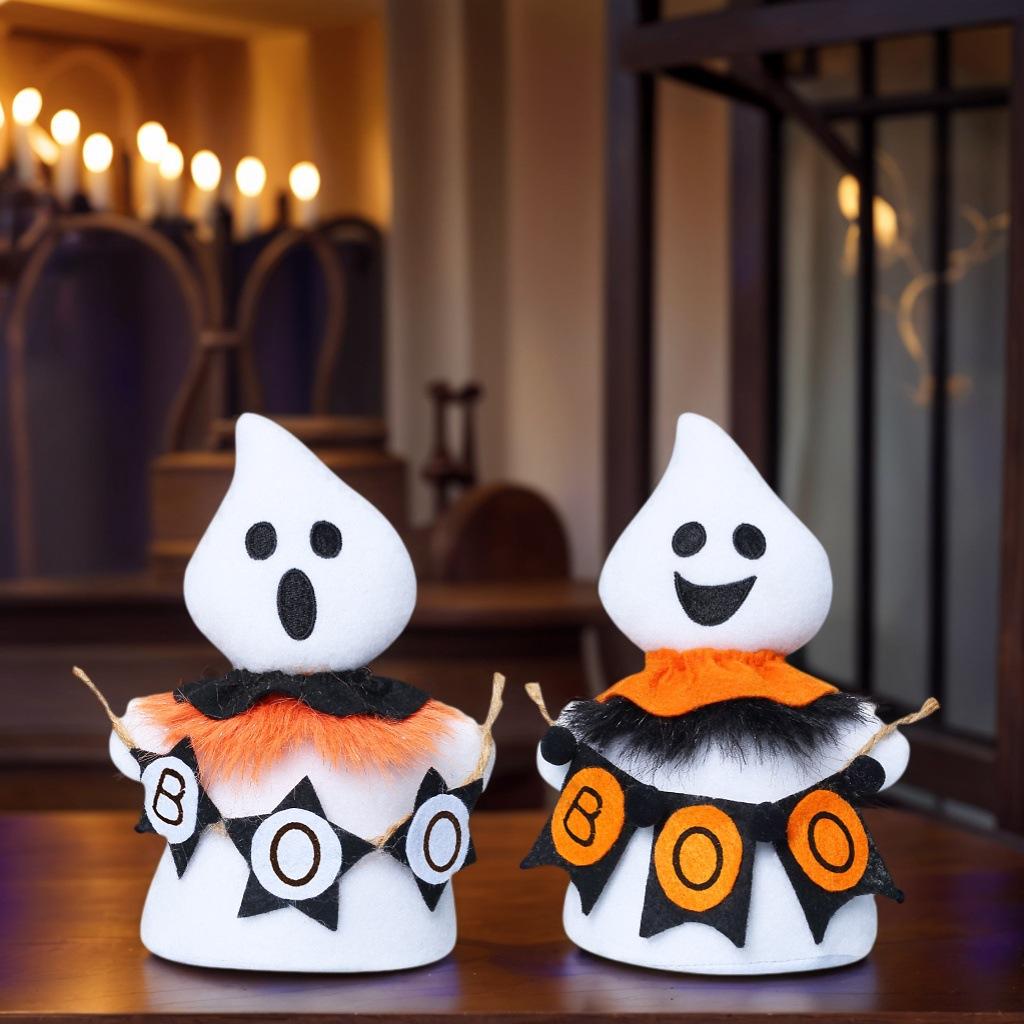 Gruseliger Charme entfesselt: Halloween Geist Weißer Geist Plüsch + Gesichtlose Puppe + Wichtel Rudolf Deko – Ihre festlichen Spuk-Must-Haves!