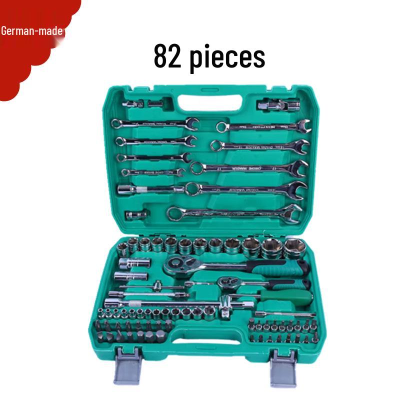 82-Piece Automotive Socket and Ratchet Wrench Set for Car Repair