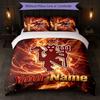 Juego de Ropa de Cama Personalizado Manchester United con Nombre y Texto 1 Funda Nórdica + 2 Fundas de Almohada Logo de Fútbol Regalo Personalizado para Ocasión Especial Decoración de Dormitorio
