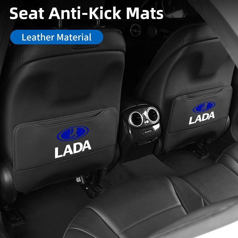 AHTFPU1 Car Leather Half-Cover Seat Anti-Kick Mats Pad Storage Pouch For Lada Vesta Niva Samara Kalina Largus Priora Xray Granta