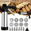 Stainless Steel Cake Cream Decoration Gun Set Biscuit Making Machine Nozzle Mold Kitchen Baking Tool