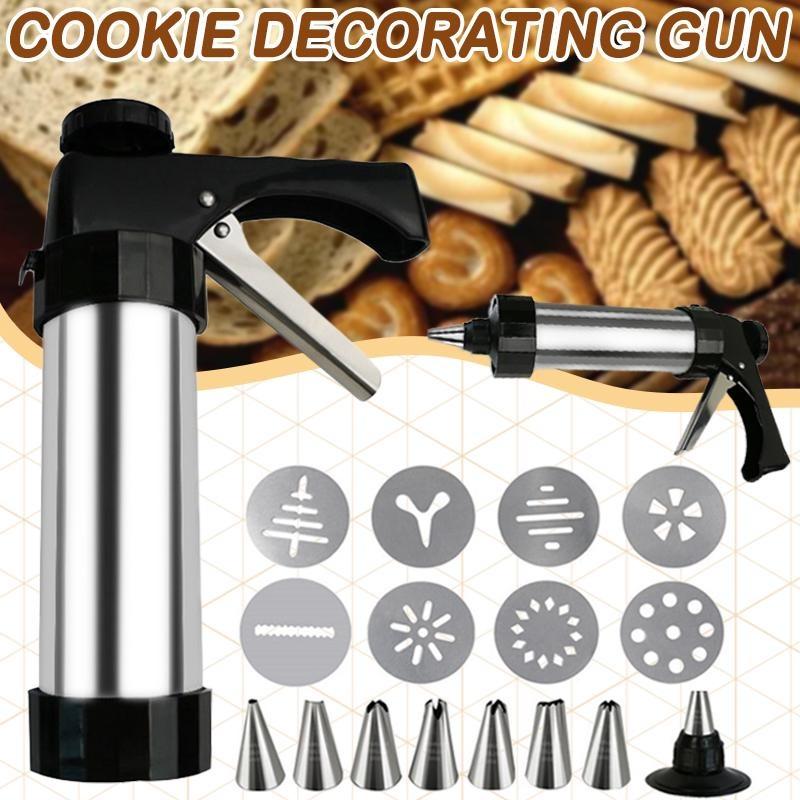 Stainless Steel Cake Cream Decoration Gun Set Biscuit Making Machine Nozzle Mold Kitchen Baking Tool
