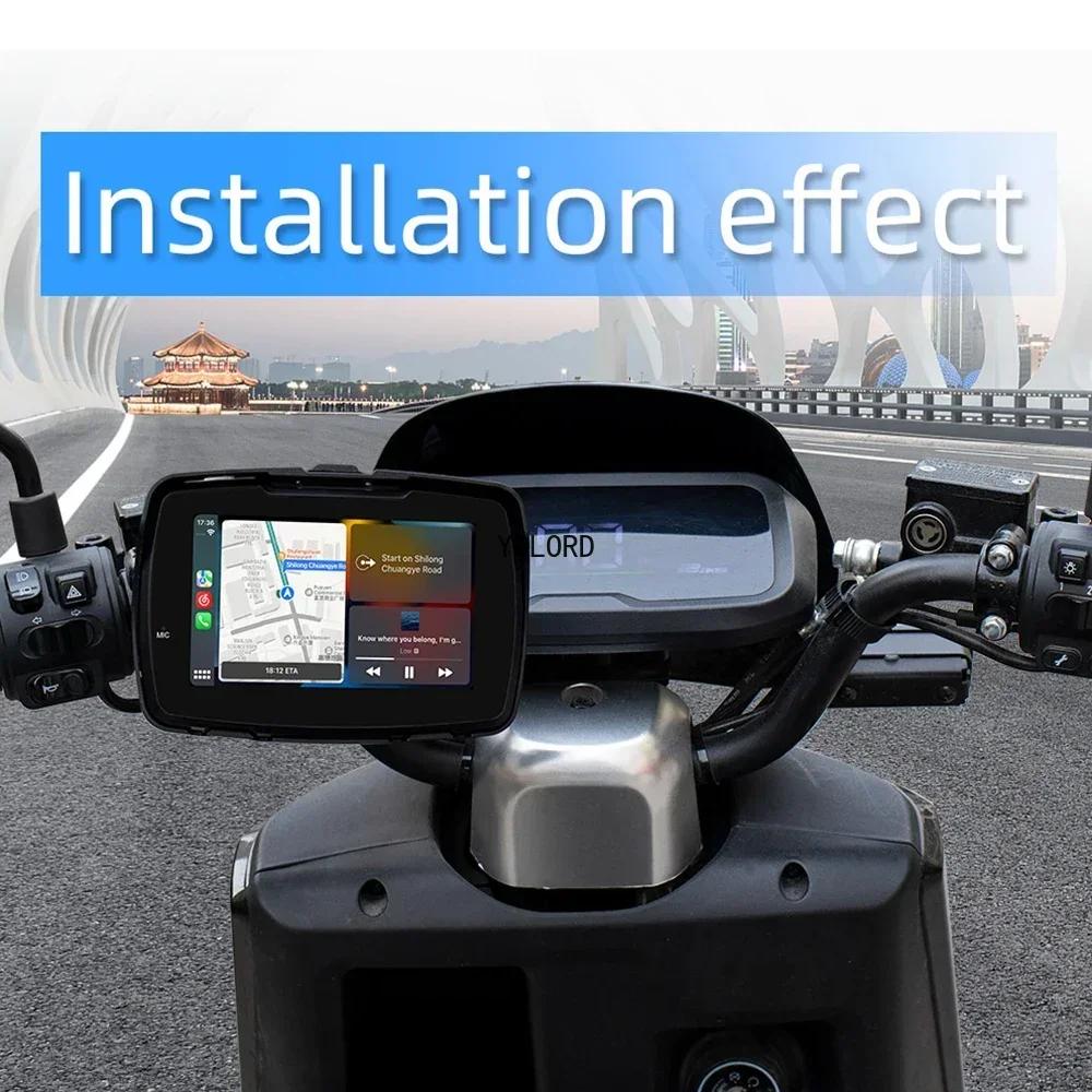 New 5.0 Inch Motorcycle Navigation Waterproof Carplay Display Screen Touch Screen Portable Wireless Android Auto Monitor