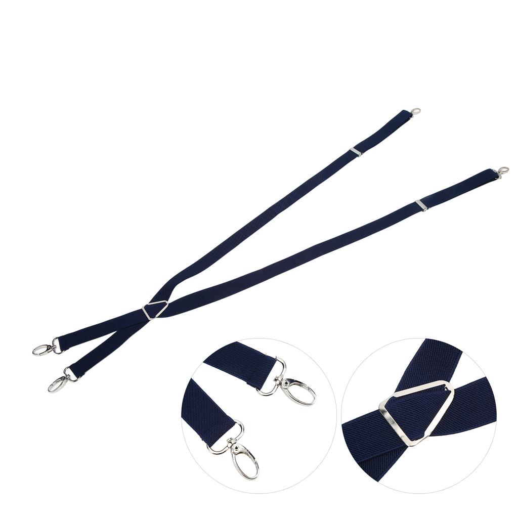 Mens Suspenders   Stretchable 2.5x110cm/1.0x43.3in Comfortable Fit 4 Metal Buckles Pants Suspenders for Adult