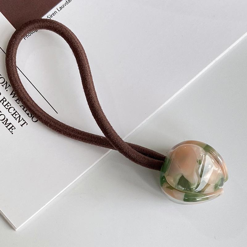 Fashion Acrylic Tulip Flower Hair Rope for Women Simple High Ponytail Elastic Acetate Hair Rope Hairbands Hair Accessories