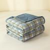 INS Skin-Friendly Washable Cotton Summer Quilt - Brushed Flannel Cooling Blanket for Dorms