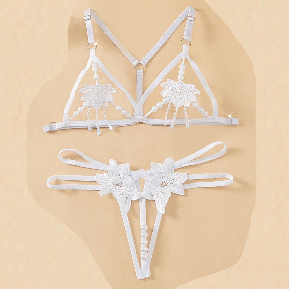 Adult Sexy Set Open Perspective Embroidered Erotic Bra Porn Panties Daring Lingerie Woman Products Sexy Ultra Hot