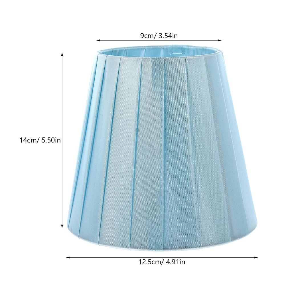 Fabric Lampshade Cover Modern Style Bedroom Nightstand Blue Pleated Office Burlap Light Accessory Sturdy Practical Easy Install