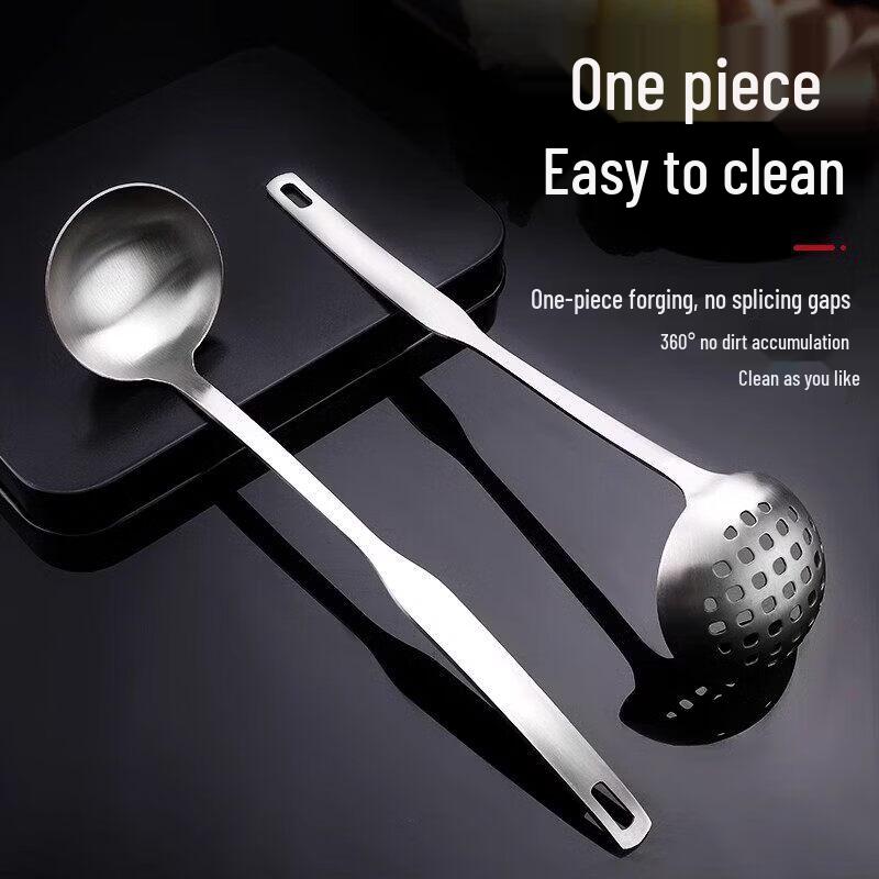 Thickened Stainless Steel Kitchen Ladle & Slotted Spoon