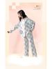 Autumn V-Neck Women's Pajamas Set: Cute Long-Sleeve, Plus-Size Homewear for Spring/Autumn.