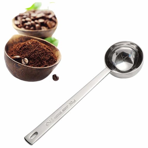 Stuurvnee Stainless Steel Coffee Scoop, 2 Tablespoons, 30ml Metal Long Handle Coffee Scoop, Coffee Measuring Spoon, Set of 2