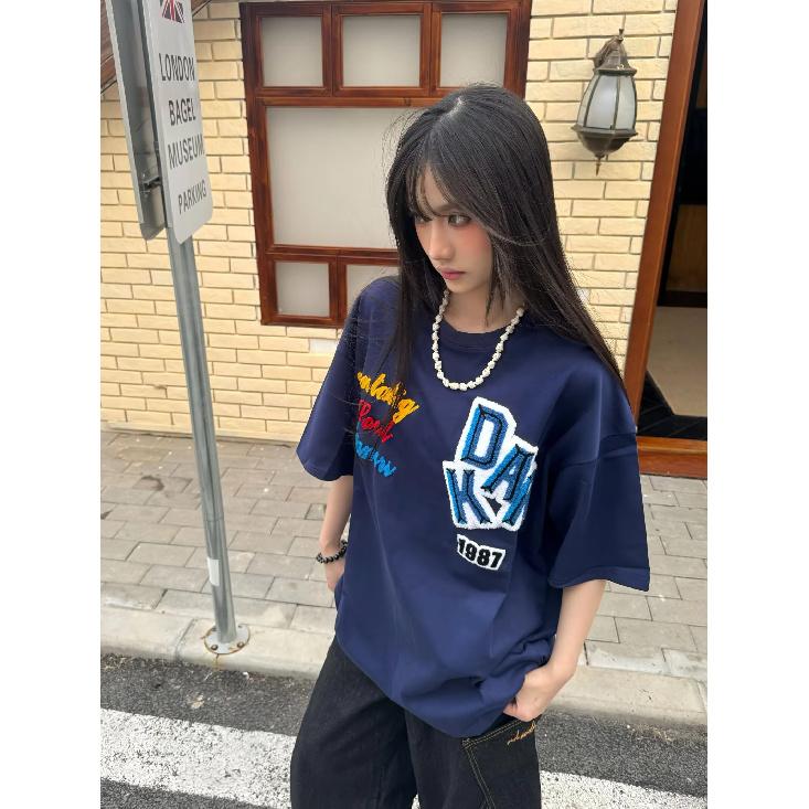 Summer Men'S American Casual Versatile Printed T-Shirt, Loose And Trendy Men'S Round Neck Top