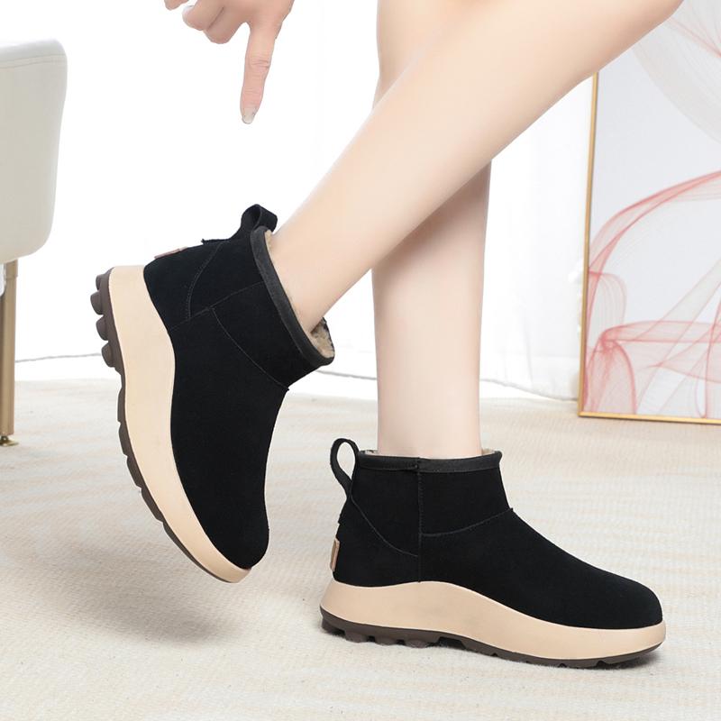 Fashion AIYUQI Snow Boots Women Sheepskin Fur Integration Thick Wool Warm Winter Boots Women Genuine Leather Anti-slip Women Booties