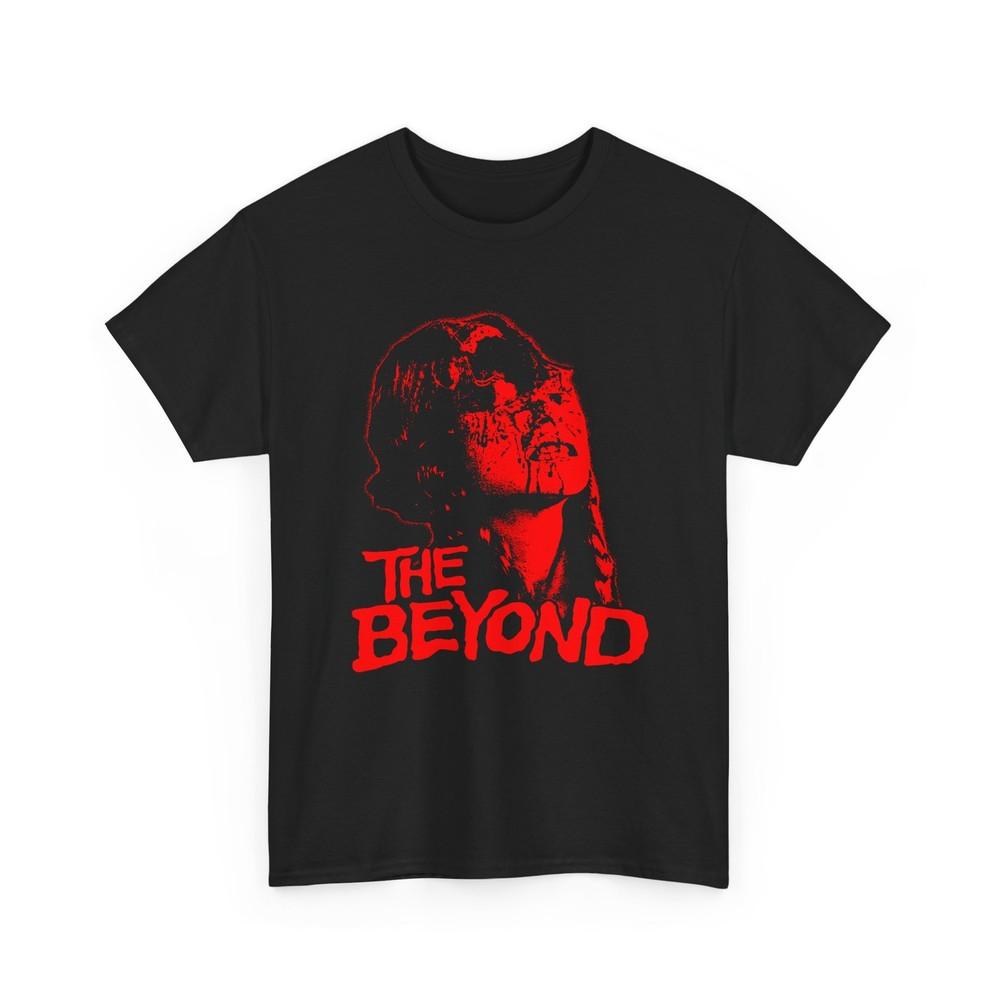 

1981 italian horror movie the beyond poster in red tshirt 2XL