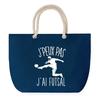 Beach Bag - PLANETEE - Large Rope Handle Bag - Cotton - Message "I Can't Futsal" - Made In France