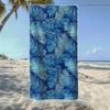 Tropical Leaf Stripe Beach Towel, Soft Quick-Drying, Perfect For Portable Outdoor Travel, Swimming, Camping And Summer Beach