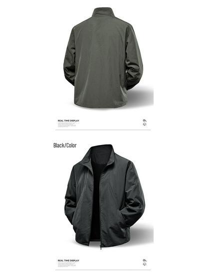 Men's Lightweight Spring & Autumn Loose Fit Jacket - Stylish, Middle-Aged Husband's Design