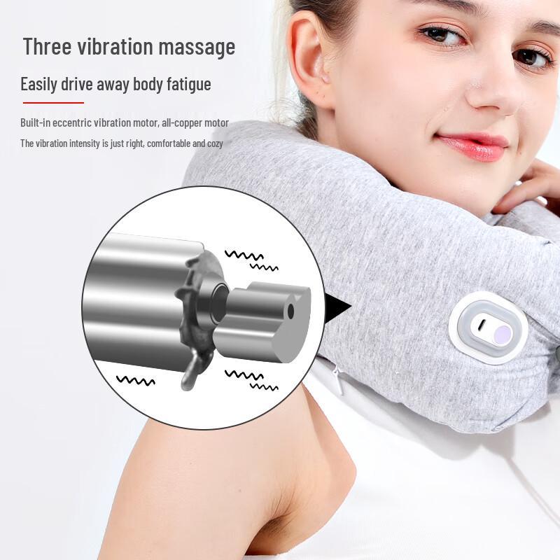 Hezheng Latex Particle Memory Foam U-Shaped Massage Pillow CN plug (adapter included)