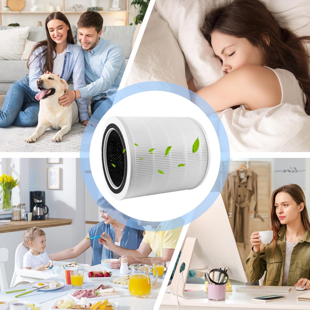 2Pcs Fit for 511 True HEPA Filter Replacement Compatible with Blueair Blue Pure 511 Air Cleaner Purifier, 2-in-1 HEPA Filter