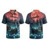 Men's Short Sleeve Shirt Halloween Print for Casual Parties and Daily Outings
