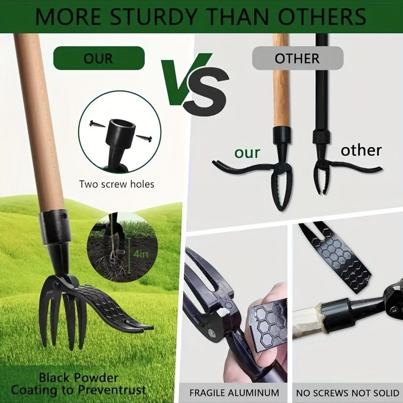 Stainless Steel Manual Weed Puller - Detachable Garden Weeding Tool with Sharp Claws for Efficient Root Removal, Ideal for Lawn and Garden Care
