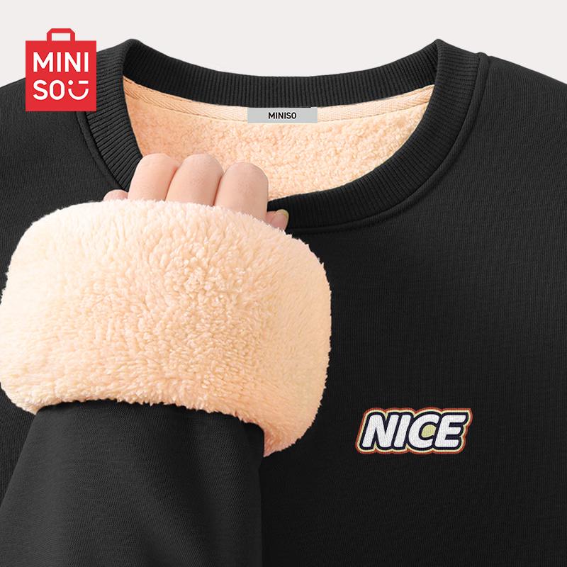 MINISO Men's Heavyweight Fleece Crew Neck Sweatshirt