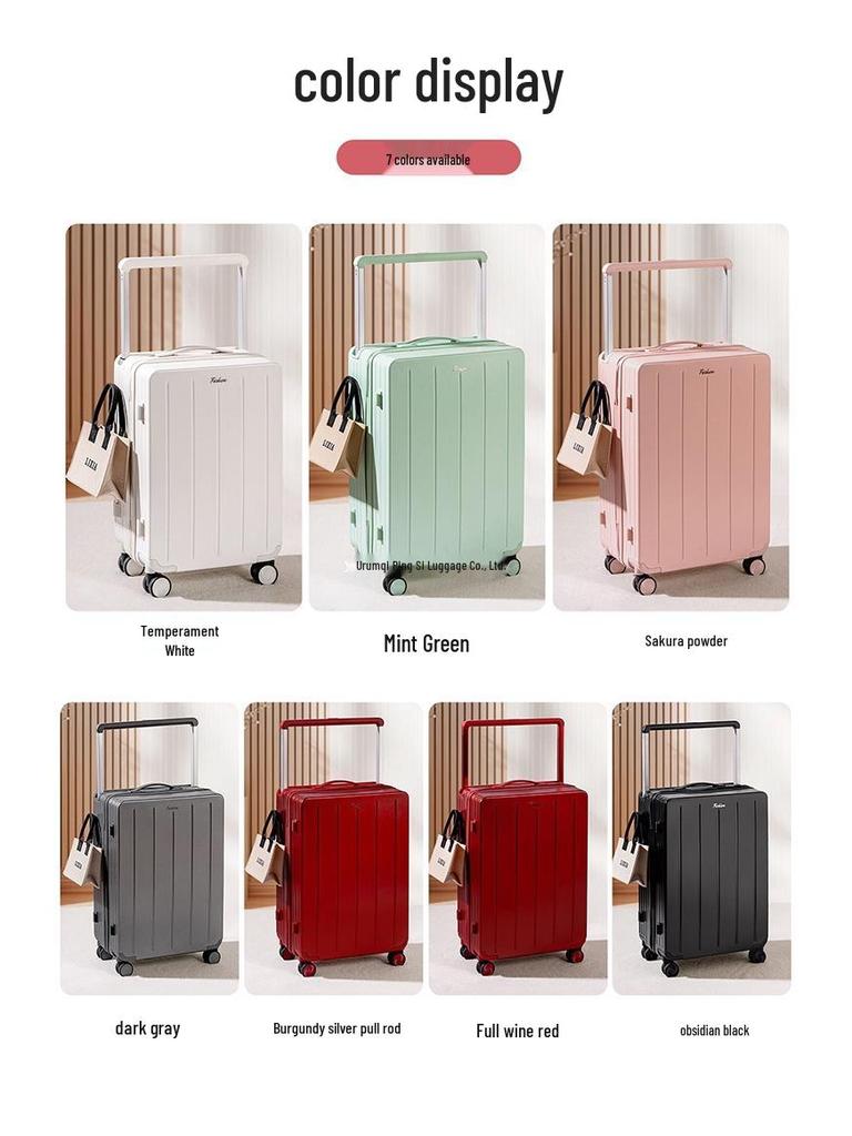 Lightweight 20/24 Inch Carry-on Suitcase with Wide Drawbar and Combination Lock for Men and Women