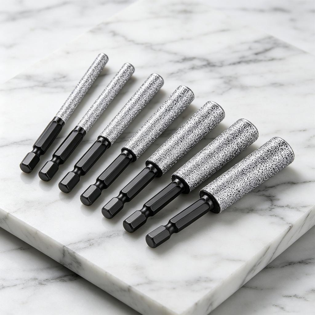 4/7Pcs 2-in-1 Shank Brazing Hole Opener Anti-wear Diamond Drill Bit Set Vitrified Tile Holes Openers for Drilling and Grinding