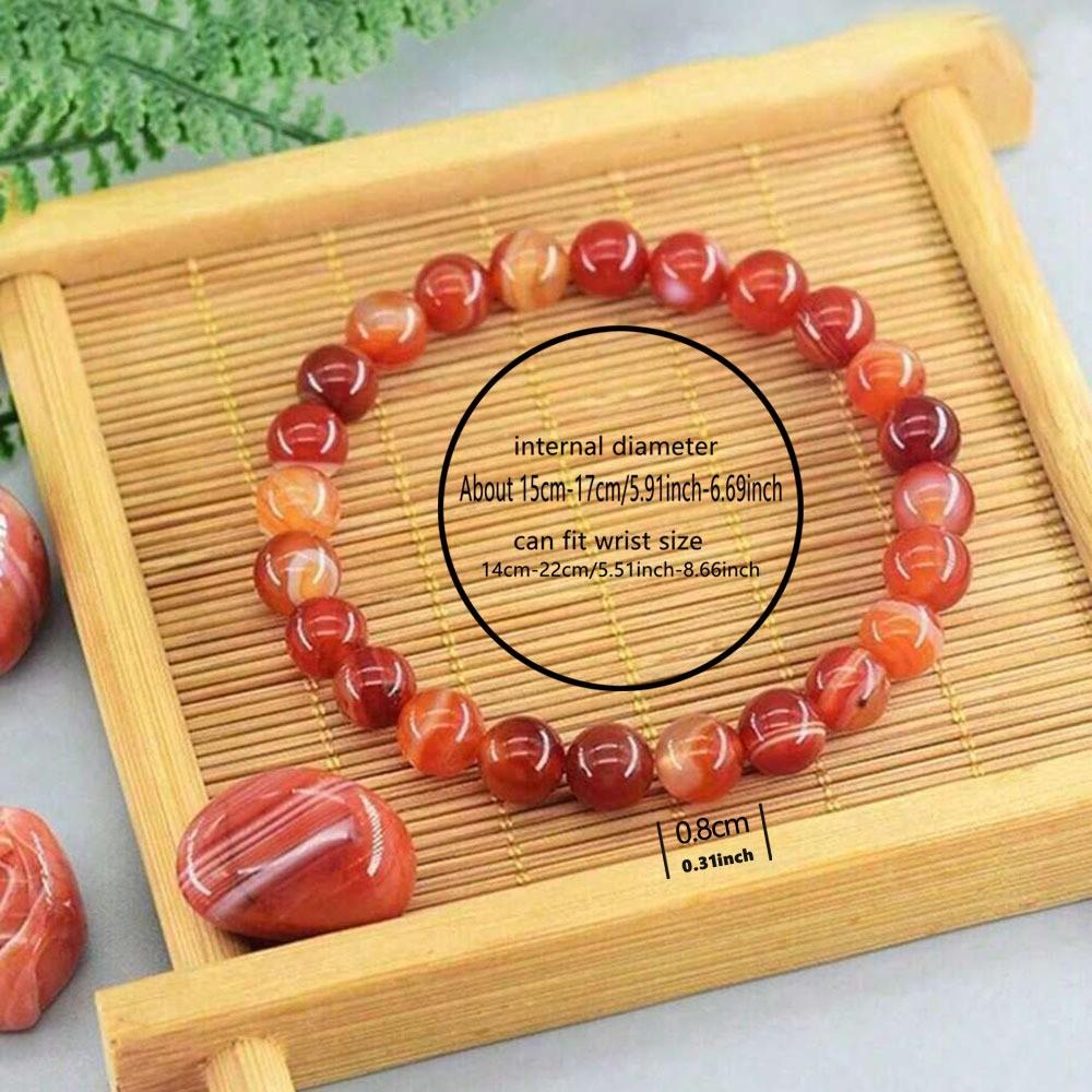 Festive Gifts Red Agate Beaded Bracelet Warm Fashion Jewelry For Men And Women Daily Wear Simple Versatile Accessory