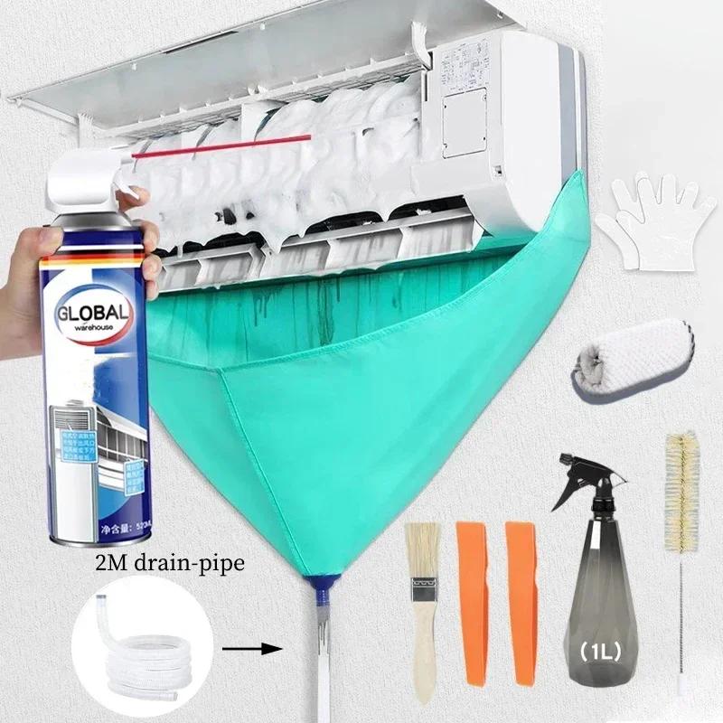 Air Conditioner Cleaning Bag Kit Universal Dust Cover With Collection Bag Practical Tool For Wall Mounted AC Units Accessories