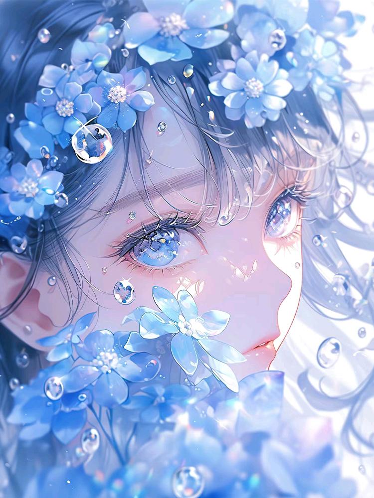 DIY5D Children's Diamond Painting Girl Cartoon Portrait Embroidery Full Diamond Home Decoration Cross Embroidery Set Decoration