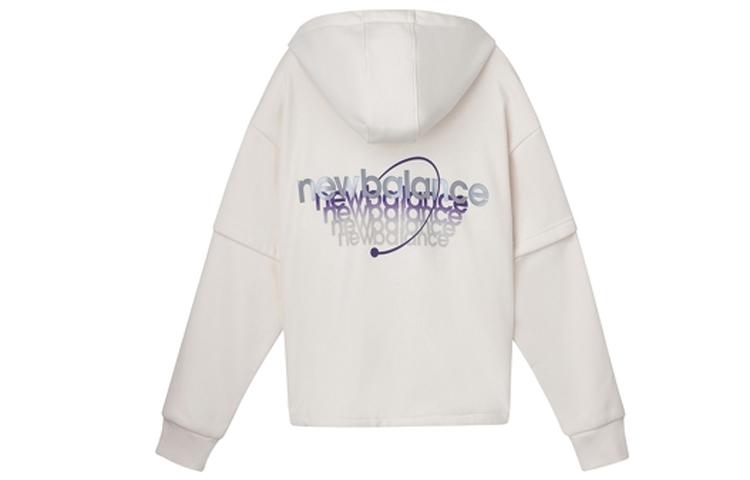 New Balance Sweatshirts Women s White Hooded Moderate Regular AWT04307-PLW S