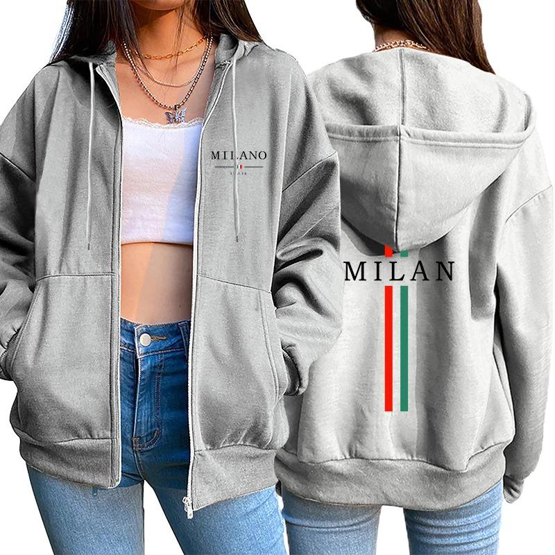 Women's Hooded Zipper Cardigan - Autumn 2025, Plus Velvet, Long Sleeve Top