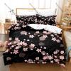 Japanisches Kirschblüten-Bettwäscheset Einzelbett Zweibettbett Vollgröße Queen-Size King-Size Bettwäscheset Schlafzimmer für Erwachsene Bettbezug-Sets Anime-Bettwäscheset