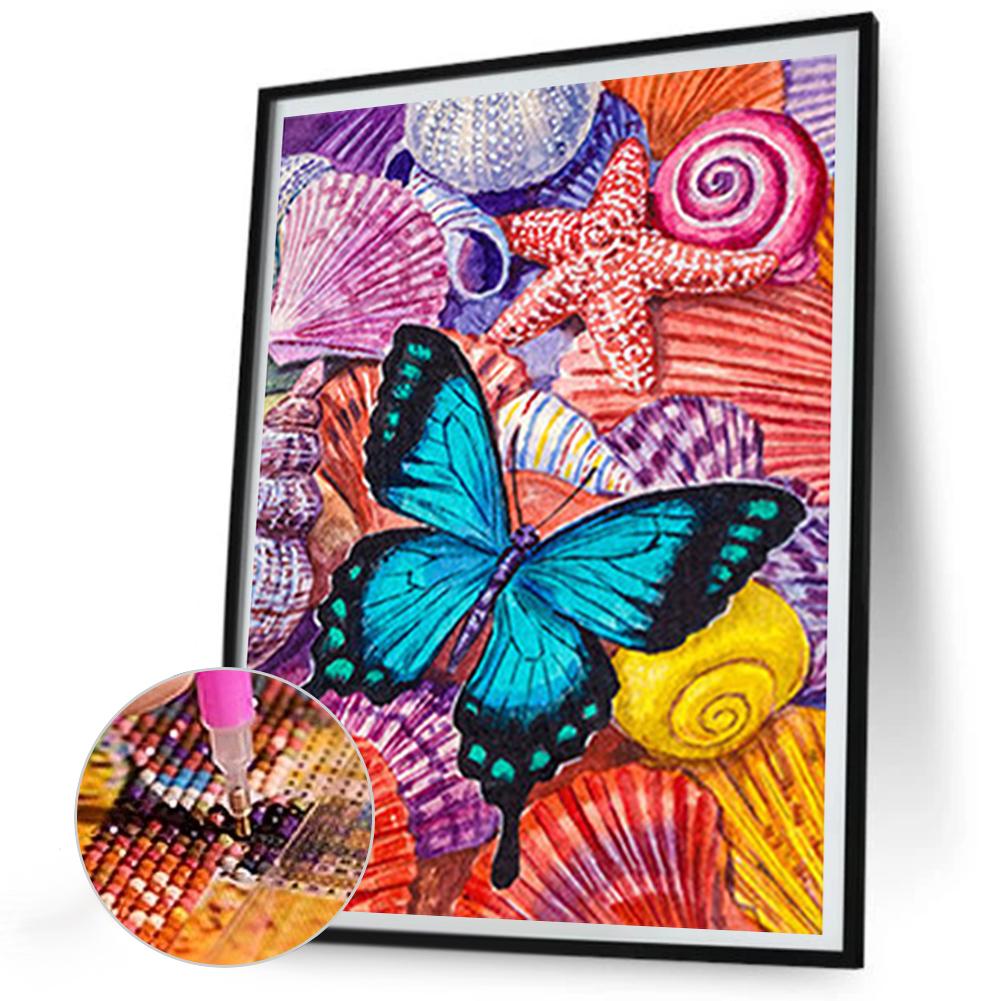 

6 Stück 5D-Diamantgemälde zum Selbermachen runder Bohrer Schmetterling Heimdekor