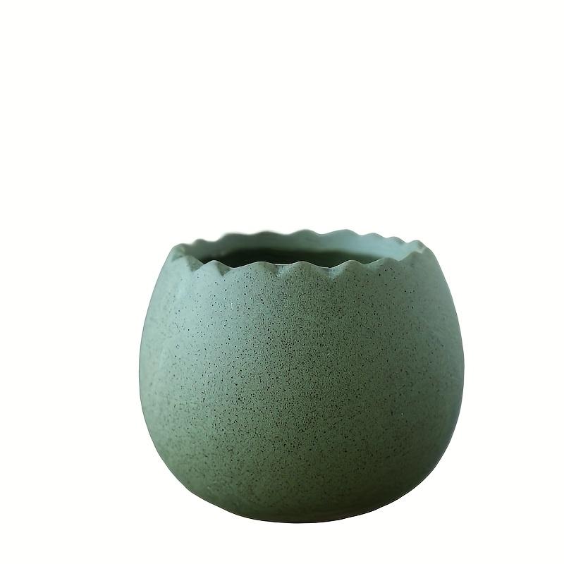 Drainage Half Dragon Egg Shell Design Ceramic Flower Pot Succulent Pots Garden Pots