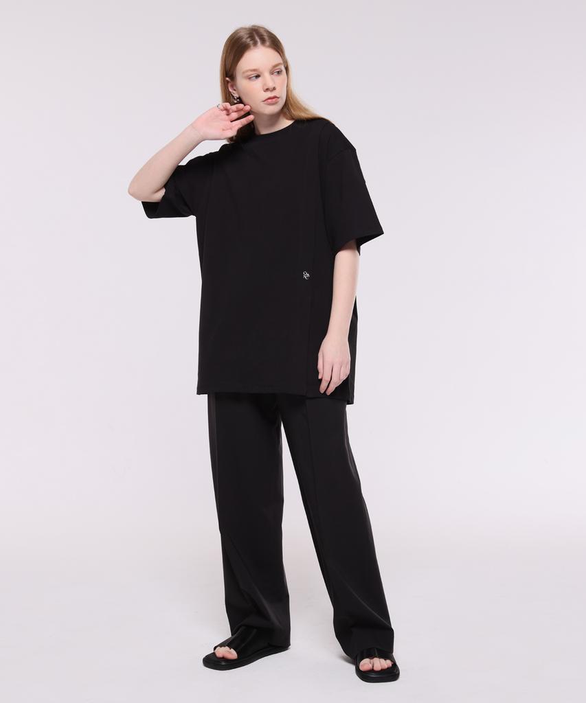 Kankeu Side Slit T-Shirt - Black
