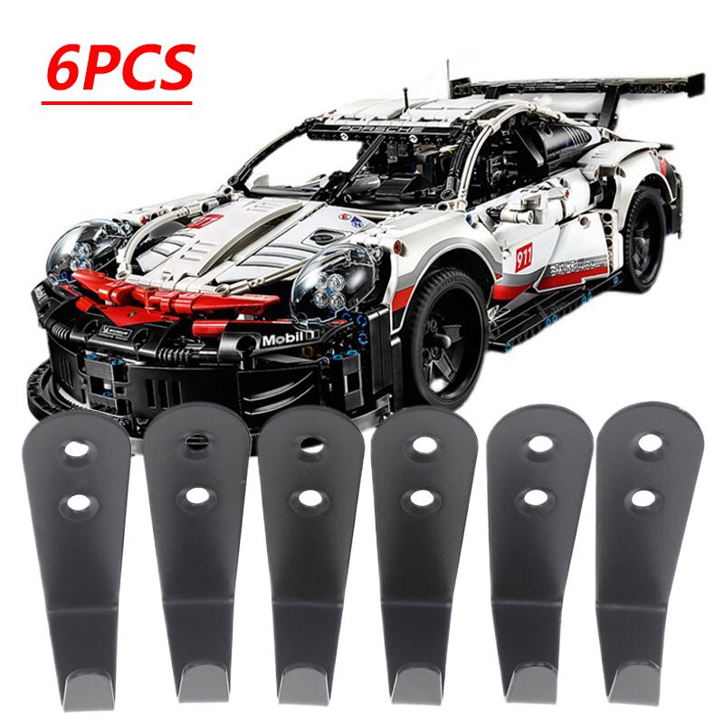6Pcs Goods Wall Mount Hook for MOC Technic AMG F1 W14 E Wall Hanging Cars Display Rack (42171 Wall Hook)