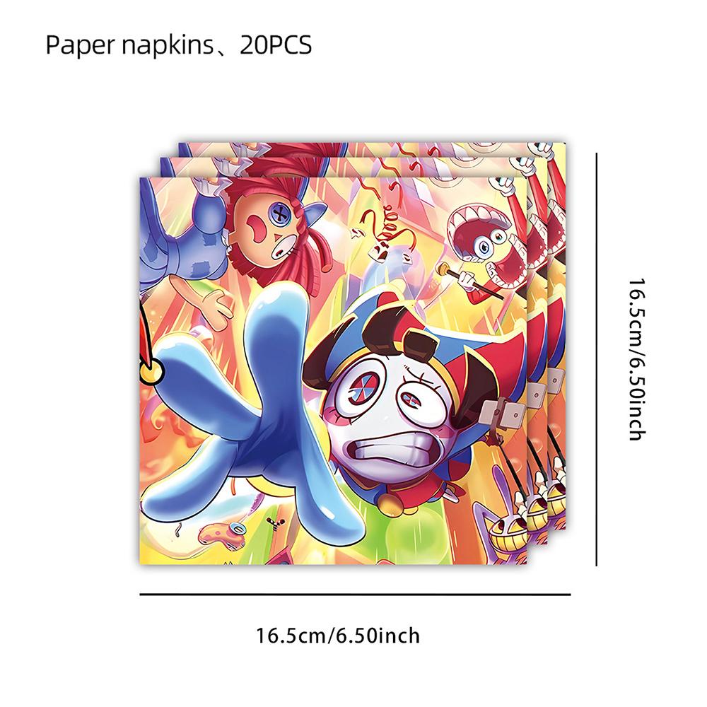 The Amazing Digital Circus Tableware W/ Plates, Cups, Napkins, a Tablecloth