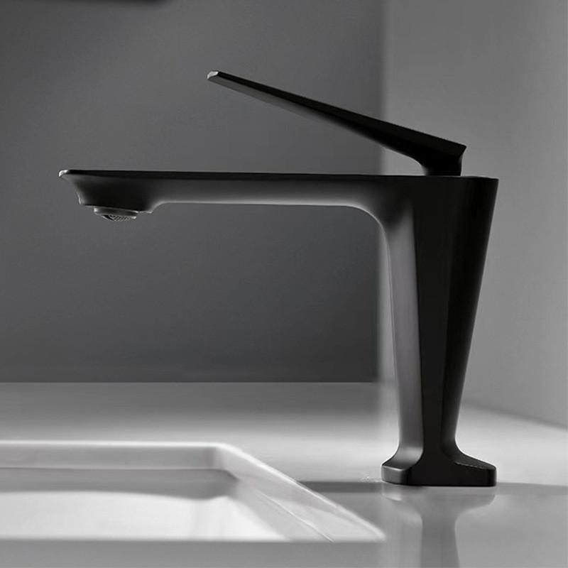 Tuqiu Brushed Gold Bathroom Faucet Rose Gold Basin Faucet Hot and Cold Black Sink Faucet Deck Mounted Toilet Mixer Water Tap