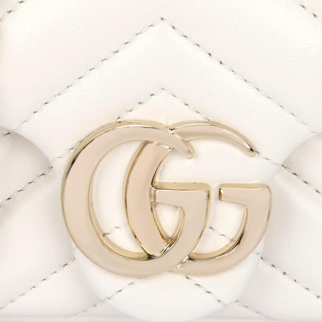 GUCCI GG Marmont Lambskin Shoulder Bag Mini Women's White 841290-AAFAX-9050