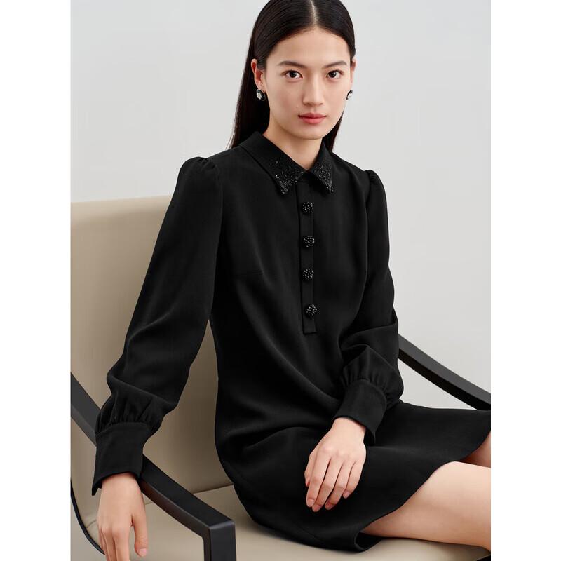 JZ ANNACOL Beaded Rhinestone H-Line Dress JTEC50035