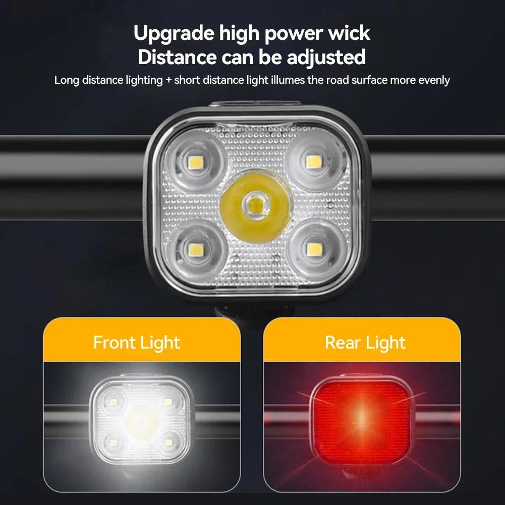 Cycling Bicycle Front Rear Light Set Bike USB Charge Headlight Light MTB Waterproof Taillight LED Lantern Bike Parts