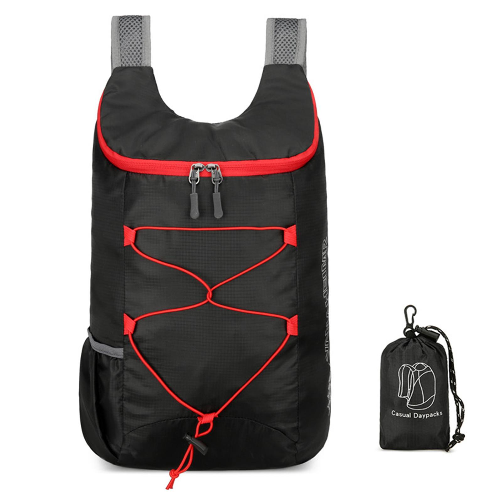 

Портативный складной рюкзак большой легкий водонепроницаемый для путешествий на открытом воздухе кемпинга походов и шопинга чёрный