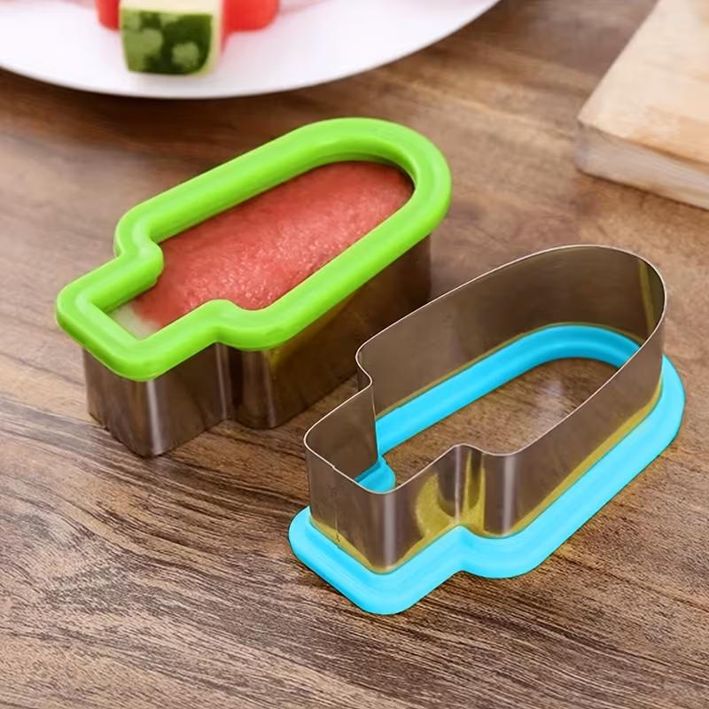 Stainless Steel Watermelon Slicer with Handle Manual Fruit Cutter Easy Watermelon Cube Cutting Tool for Kitchen Summer Party