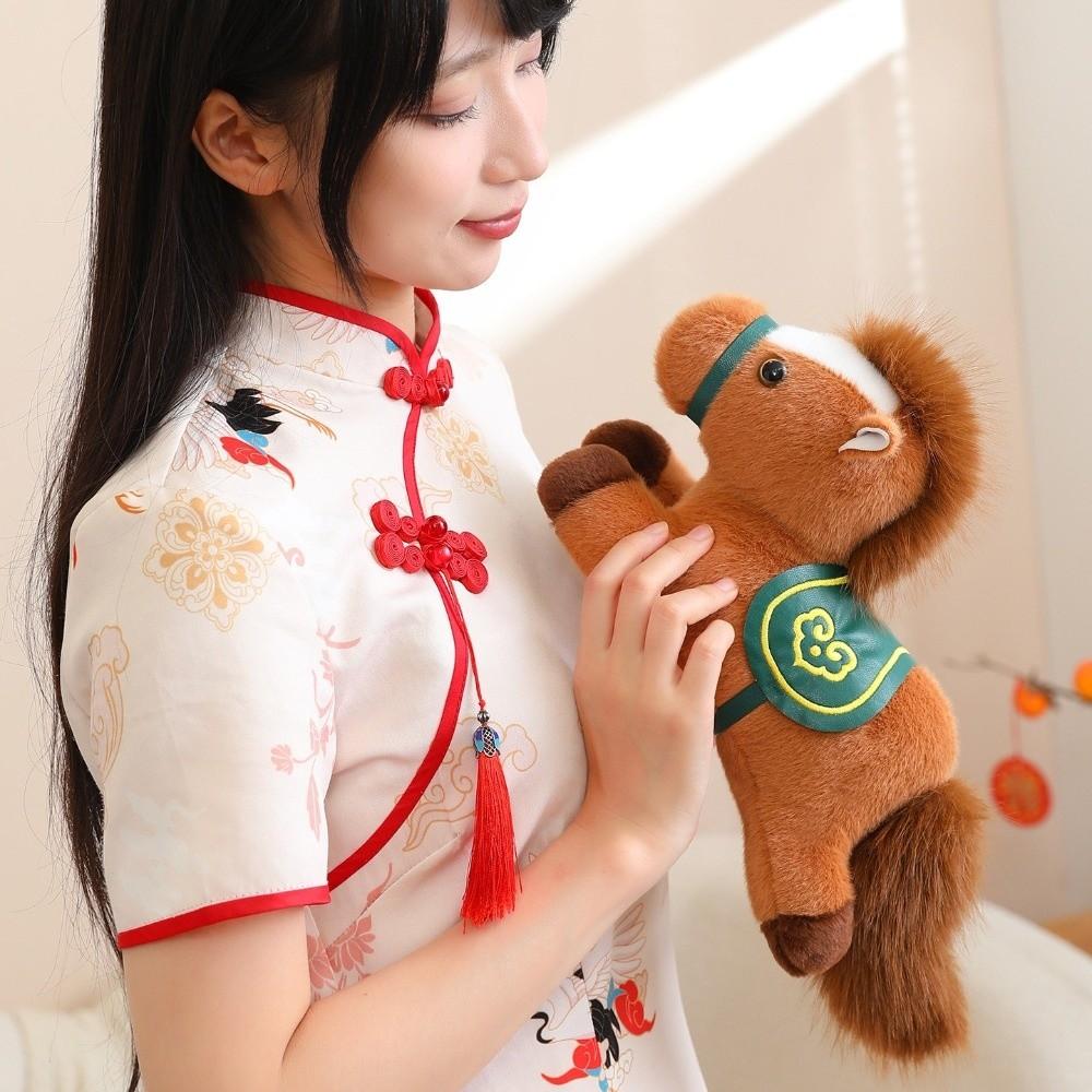Soft Stuffed Zodiac Horse Vibrant Colors Lucky Mascot Plush Pony Doll  Chinese New Year